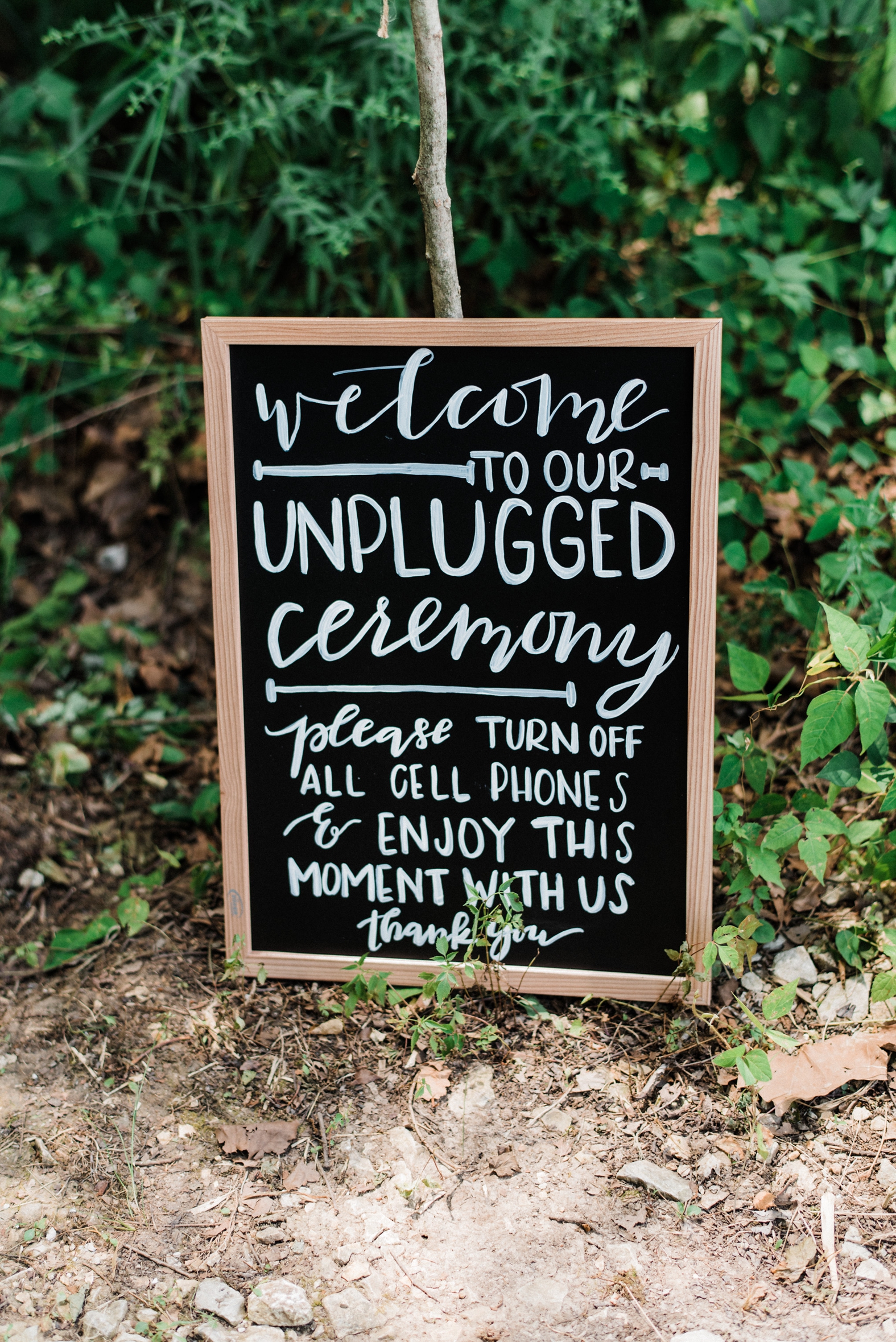 Unplugged wedding ceremony sign; wedding signage, wedding hand lettering